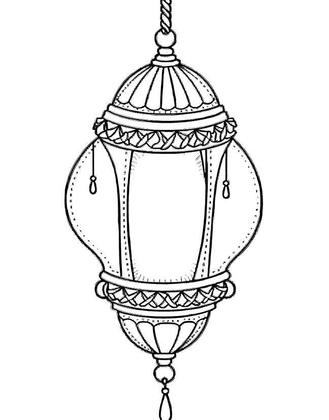 Diwali lantern coloring page